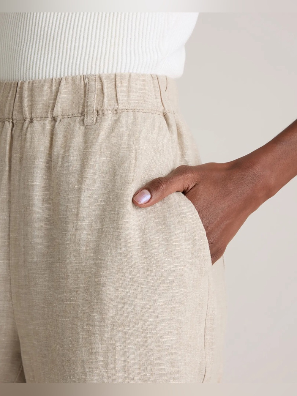 Quince Driftwood 100% Linen Pull On Pants Size Medium - Picture 2 of 9